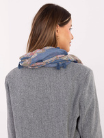 Niebieska damska chusta we wzory 