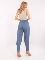 Hurt Ciemnoniebieskie melanżowe spodnie z długimi ściągaczami