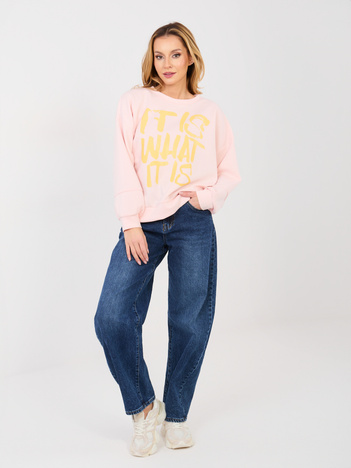 Pastelowa różowa bluza z miękkiego materiału RUE PARIS 