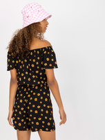 Hurtownia Czarny krótki kombinezon hiszpanka z wiskozy SUBLEVEL 