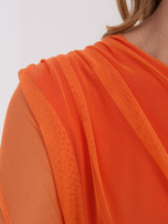 Pomarańczowa dopasowana bluzka z siateczki