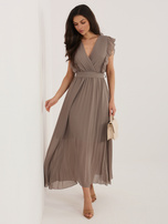 Fango midi dress with pleated bottom RUE PARIS.