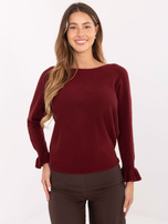 Bordowy damski sweter oversize z wiskozą