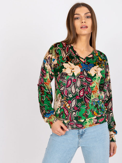 Zielona damska bluzka z printami Ruby