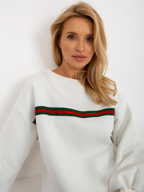 Hurtownia Ecru dresowa bluza bez kaptura z ociepleniem