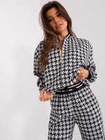 Hurt Szaro-czarny komplet z bluzą i szerokimi spodniami