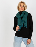 Hurtownia Morski ażurowy szal z pomponami