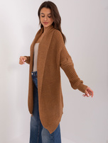 Hurt Brązowy długi kardigan z dzianiny OCH BELLA 