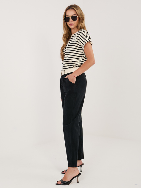 Czarne sztruksowe spodnie z kieszeniami