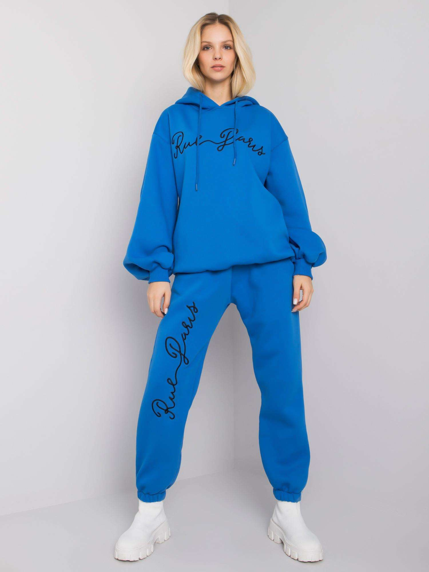 Dark Blue Cotton Two Piece Set Lily RUE PARIS 