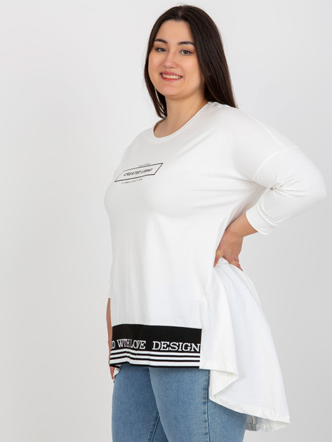 Hurtownia Ecru dresowa tunika plus size z rękawem 3/4