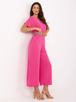 Hurt Ciemnoróżowy kombinezon z kopertowym dekoltem