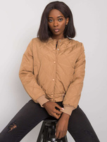 Ciemnobeżowa pikowana kurtka bomberka Sherise