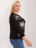 Hurt Czarna bluzka plus size z okrągłym dekoltem 