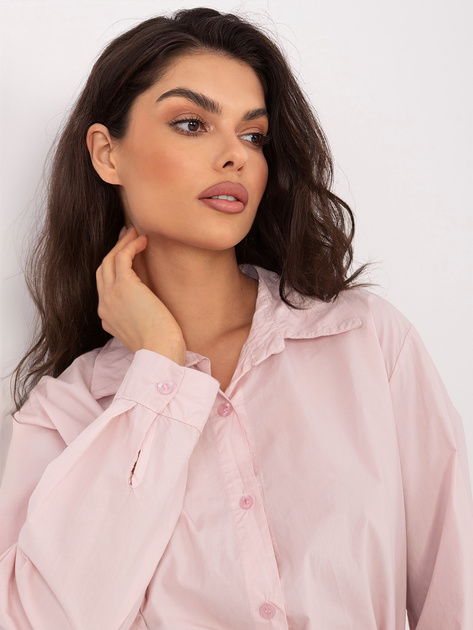 Jasnoróżowa klasyczna koszula z bawełny