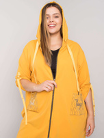 Żółta bluza plus size na suwak Zurich