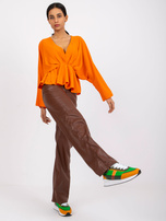 Pomarańczowa bluzka z marszczeniem Raquela
