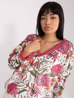 Hurtownia Ecru welurowa bluzka we wzory RUE PARIS