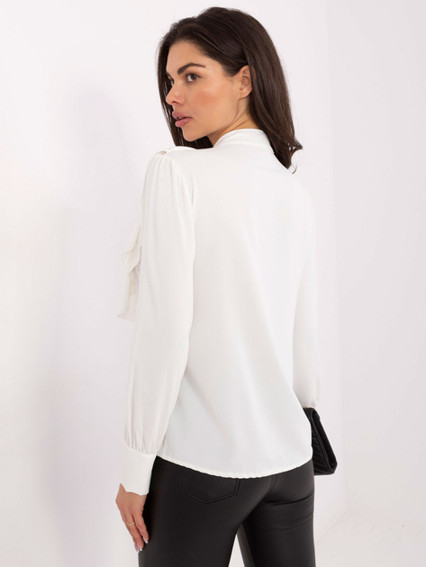 Ecru elegancka koszula z żabotem RUE PARIS