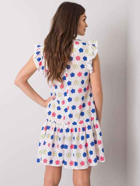 Biała sukienka z falbaną Eria