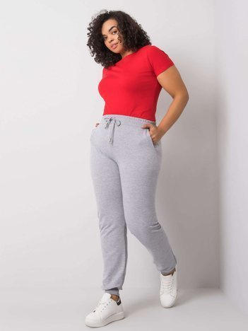 Pilkos melange spalvos plus size Beatriz treningo kelnės.