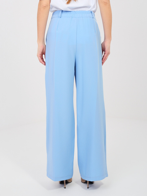 Pastelowe niebieskie garniturowe spodnie z kieszeniami RUE PARIS