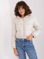 Hurt Jasnobeżowa krótka kurtka puchowa z pikowaniem