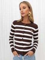 Chocolate women's striped cardigan.