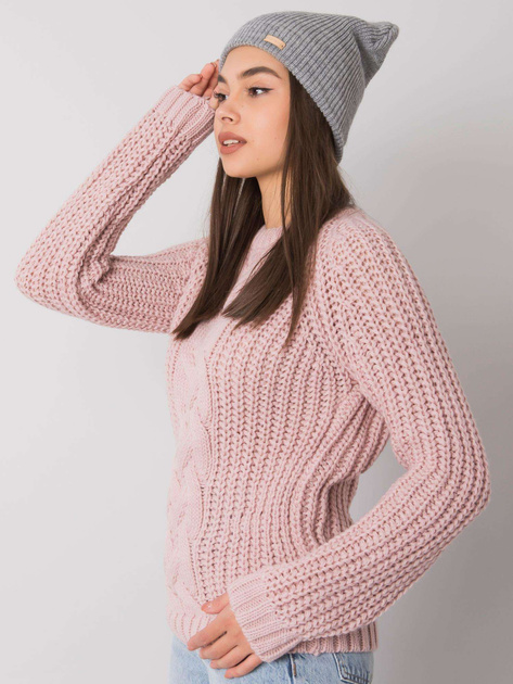 Szara dzianinowa czapka beanie RUE PARIS