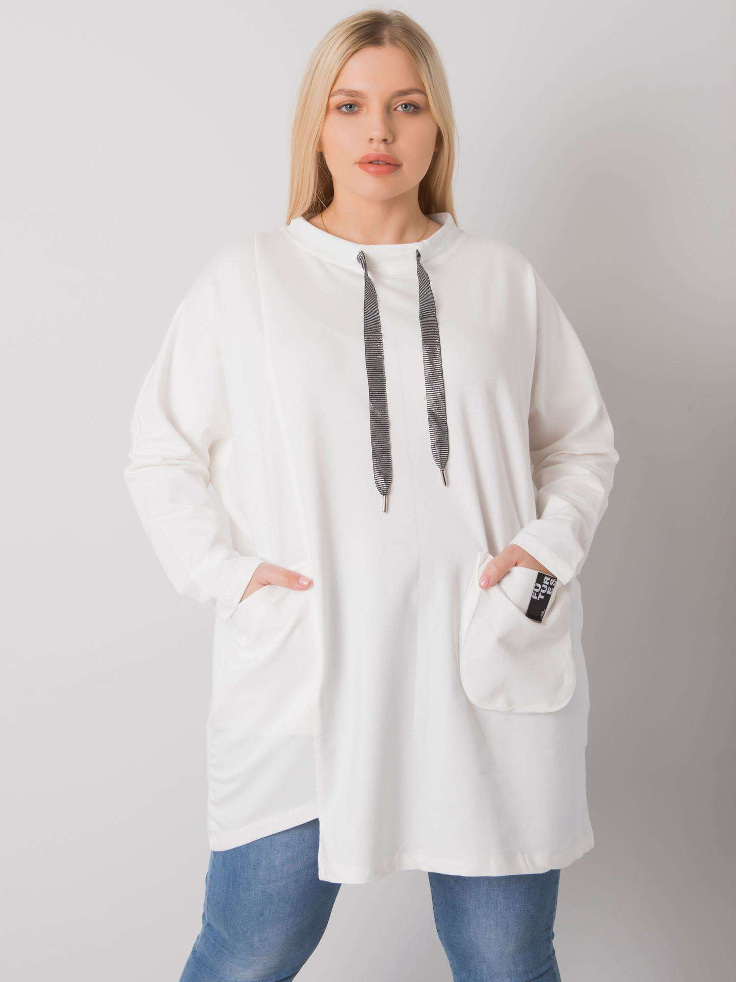 Ecru bawełniana tunika plus size Redmond