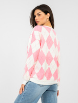 Różowa bluza oversize w geometryczne wzory