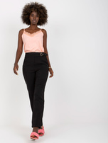 Hurt Czarne garniturowe spodnie z materiału z prostą nogawką 