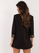 Hurtownia Czarna damska marynarka bez zapięcia