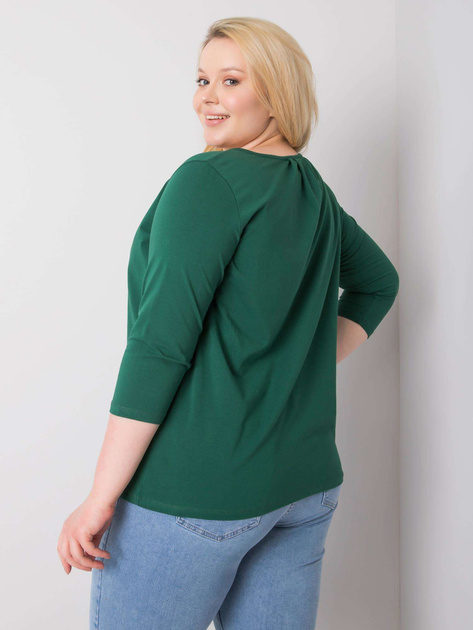 Ciemnozielona bluzka plus size z bawełny Jodie