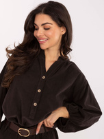 Czekoladowa koszulowa bluzka z sztruksu 