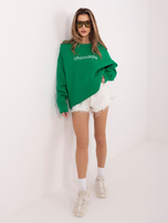 Ciemnozielona dresowa bluza oversize bez kaptura RUE PARIS 