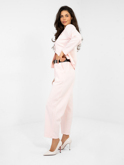 Jasnoróżowe dresowe spodnie z lekko zwężaną nogawką