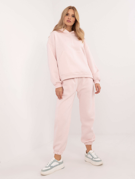 Hurt Jasnoróżowy damski komplet basic ze spodniami