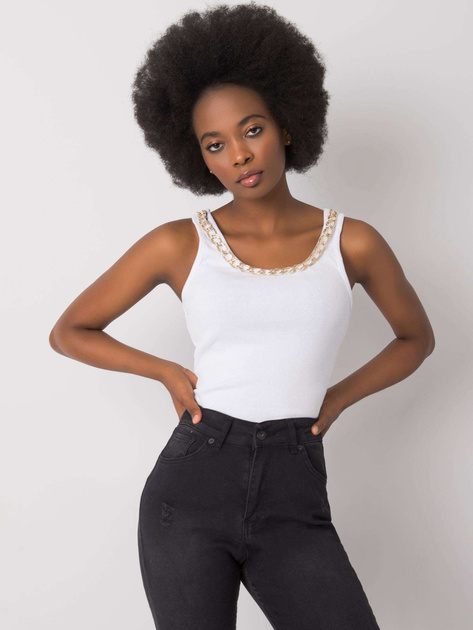 Biały top z łańcuszkiem Jaylee OCH BELLA