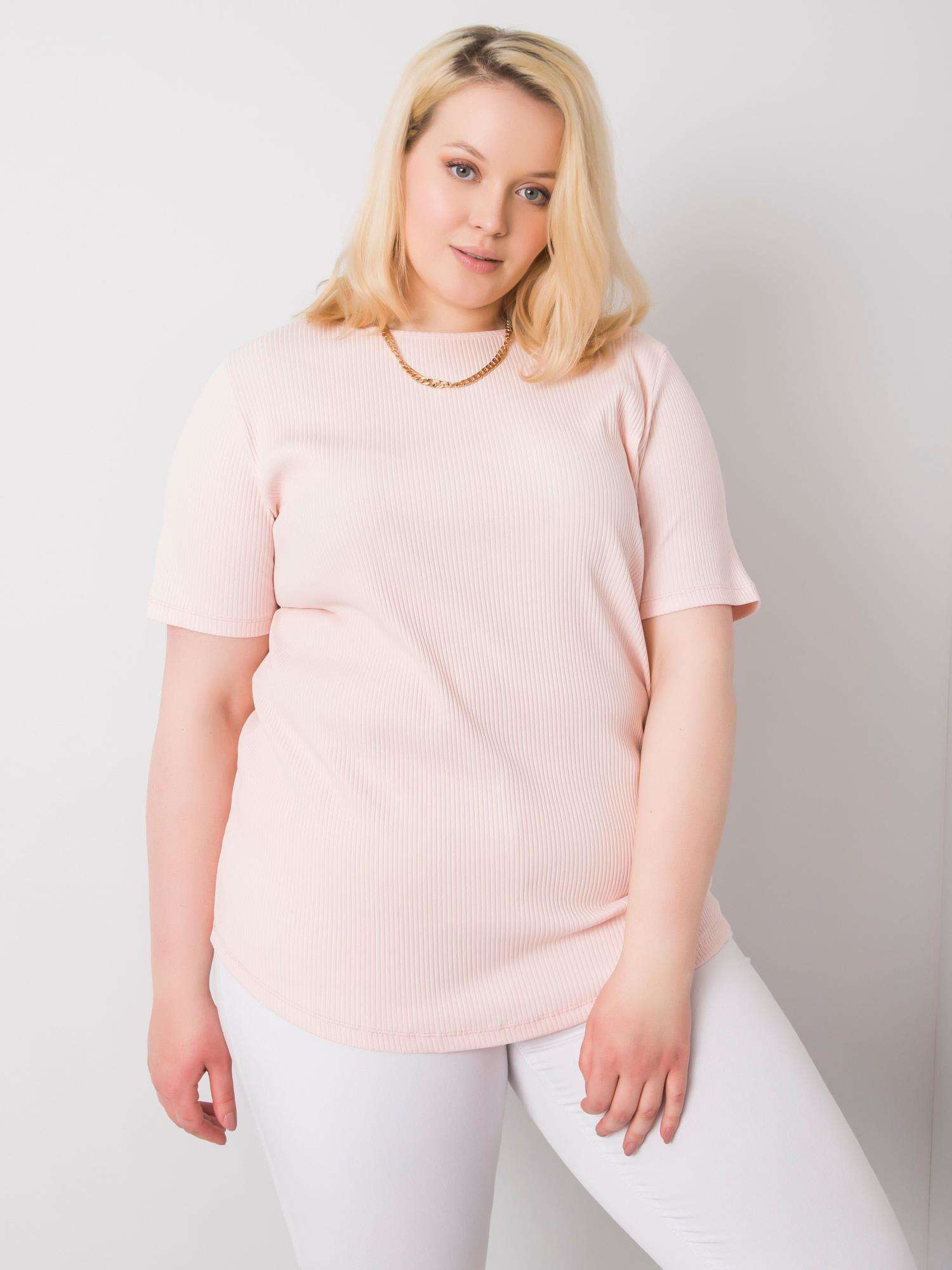 Šviesiai rožinė plus size bluzonė Stella.