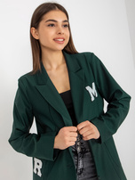 Hurtownia Ciemnozielona marynarka damska z kieszeniami