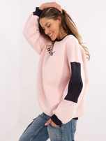 Hurt Jasnoróżowa bluza bez kaptura z ociepleniem