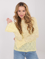 Jasnożółta bluzka z rozkloszowanymi rękawami
