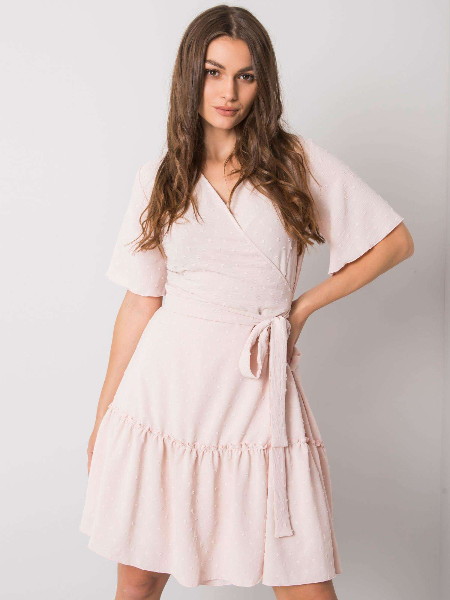 Lachelle Pale Pink Ruffle Dress