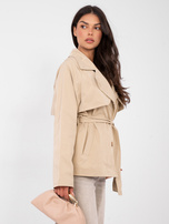 Jasnocamelowy trencz z kieszeniami RUE PARIS 