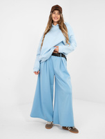 Pastelowe spodnie palazzo z kieszeniami RUE PARIS 