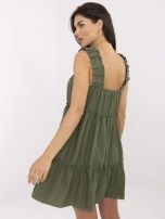 Khaki muślinowa sukienka na lato