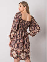 Ciemnobrązowa sukienka we wzory Hayley OCH BELLA