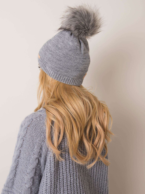 Szara czapka zimowa RUE PARIS