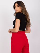 Czarny prążkowany top Rosa RUE PARIS